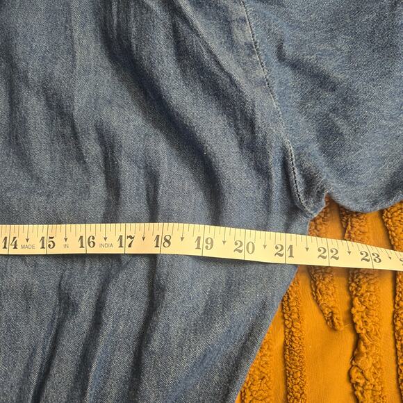 Chorus Blues Vintage 90s Western Country Cottage Denim Button Up Maxi Dress 8 - Picture 10 of 12